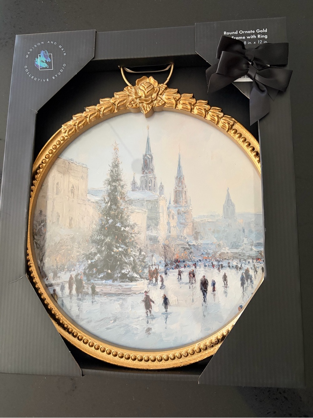 Madison and Main Studio Ornate Gold Round Wall Frame by